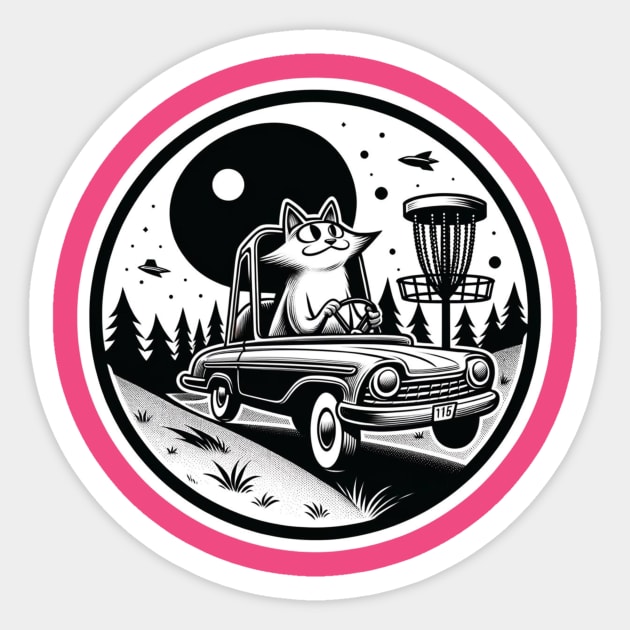 Fur-ocious Driver Disc Golf T-Shirt – Toonces Takes the Course Sticker by HumorbyBrian